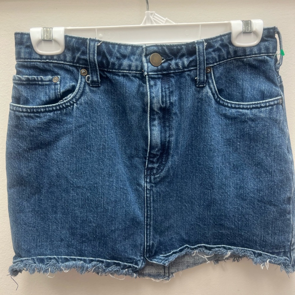 Free People Blue Mini Denim Skirt